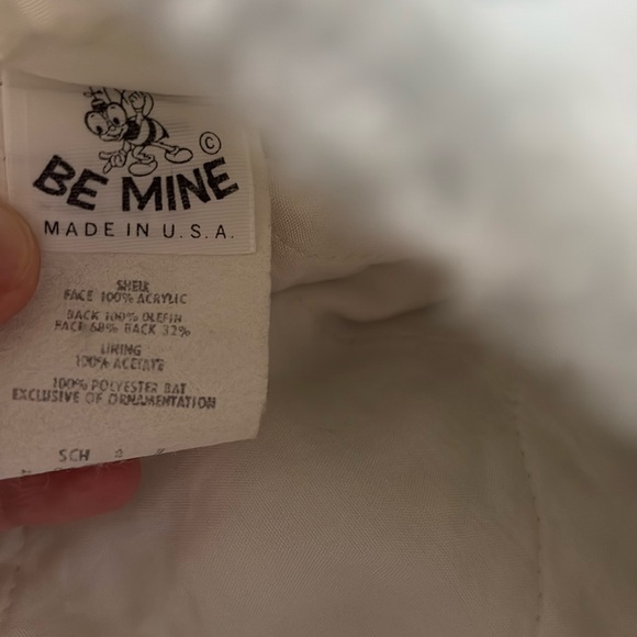 VTG 80s 90s fuzzy jacket 18M 12M baby boy girl unisex - BE MINE USA made - Picture 4 of 7